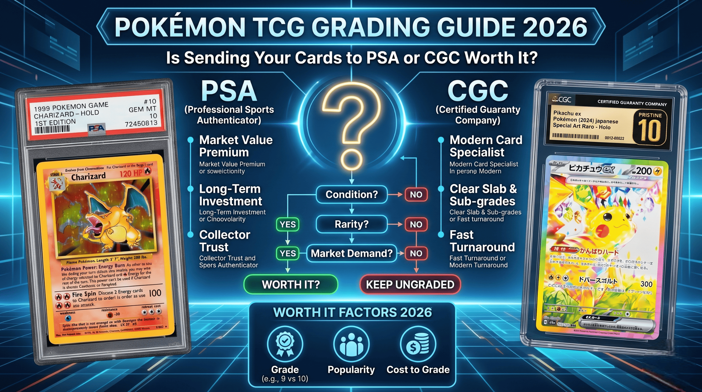 Pokemon TCG Grading Guide 2026: Is Sending Your Cards to PSA or CGC Worth It?