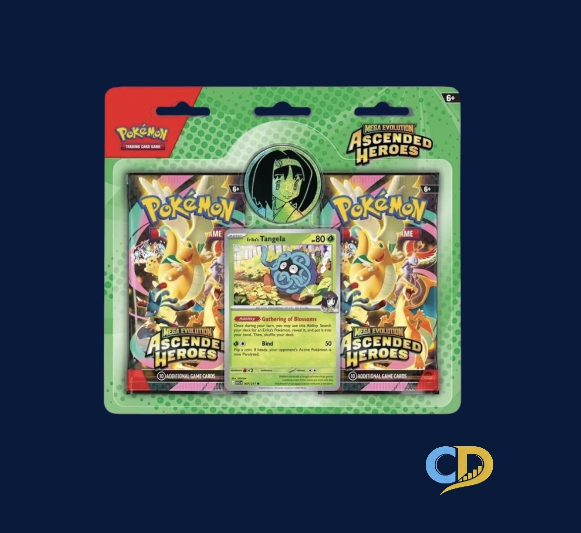 Pokemon TCG | Mega Evolution-Ascended Heroes | Erika's Tangela 2-Pack Blister